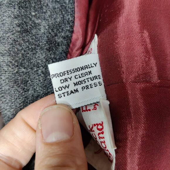 Vintage Block Island Petites Virgin Wool One Button Blazer Gray 12 Old Money - Picture 10 of 13